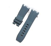 SPAKAMTZTK 28mm Soft Black White Green Yellow Orange Gray Blue Red Silicone Rubber Watch Strap Bracelet For AP For ROYAL OAK Watchband Belt watch band(Seize If Grey,With RoseGold Buckle)