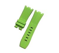 SPAKAMTZTK 28mm Soft Black White Green Yellow Orange Gray Blue Red Silicone Rubber Watch Strap Bracelet For AP For ROYAL OAK Watchband Belt watch band(Groen,Without)