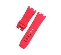 SPAKAMTZTK 28mm Soft Black White Green Yellow Orange Gray Blue Red Silicone Rubber Watch Strap Bracelet For AP For ROYAL OAK Watchband Belt watch band(Rosso,With Black Buckle)