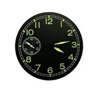 SPAKAMTZTK 38.9mm Black Dial Luminous Green Numbers+watch Hands Fit Hand Winding 6497 ST36 Watch Movement watch dial(No 2)