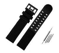SPAKAMTZTK Canvas Leather Bottom H760250 H68201993 H7060596 Nylon Watchband Fit For Seiko Men Sport Strap 20mm 22mm For Hamilton For Khaki Field Watch watch band(Black-black,22mm)