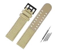 SPAKAMTZTK Canvas Leather Bottom H760250 H68201993 H7060596 Nylon Watchband Fit For Seiko Men Sport Strap 20mm 22mm For Hamilton For Khaki Field Watch watch band(Khaki-black,22mm)