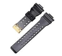 SPAKAMTZTK Silicone Rubber Watch Band Strap For Casio G Shock GA110 GA100 400 Replacement Black Waterproof Watchbands16mm Accessories watch band(Bright Black G)