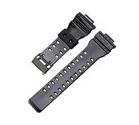 SPAKAMTZTK Silicone Rubber Watch Band Strap For Casio G Shock GA110 GA100 400 Replacement Black Waterproof Watchbands16mm Accessories watch band(Bright Black B)