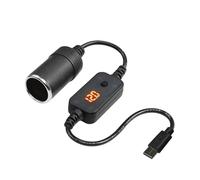 SPAKAMTZTK Type-C To 12V Car 1 Lighter Power Adapter Socket Step Up Cable Cord With LED Converter Electronics Accessories lighter(0.3M)