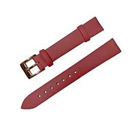 SPAKAMTZTK Watchbands Genuine Leather Watch Band Straps 12mm 14mm 16mm 18mm 20mm 22mm Watch Accessories Women Men Brown Black Belt Band watch band(Red 2,12mm)