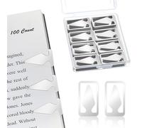 Spakon 100 Count Tin Mixed Metals Book Line Markers Arrow Bookmarks and Page Markers for Reading Teachers Students Book Lovers School and Work(Silver)