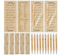 Spakon 20 Sets Christian Gifts Bulk Bible Verse Pen Religious Double Sided Emergency Numbers Bookmark for Men Women Church Members Sunday School