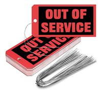 Spakon 200 Packs Out of Service Tags Red with 12 Inch Wires Equipment