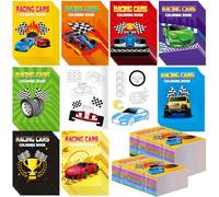 Spakon 48 Pcs Race Car Coloring Books Mini Bulk Racecar Party Favors Race Car Color Books Birthday Decorations Small Activity Book Pages for Racecar Goodie Bags Wheels Theme Birthday Supplies (Car)