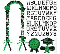 Spakon 62 Pcs Graduation Leis 2026 Graduation Ribbon Lei Necklace Decorations with Letter Wooden Pattern for Student, About 48 inches in length, Polyester ribbons, No Gemstone