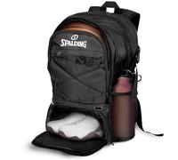 Spalding Basketball Backpack Sports Bag | Large Black Backpack with Shoe and Ball Compartment | Gifts for Basketball Players