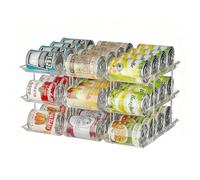 Spalivivre Can Storage Organiser for Pantry, 3-Tier Automatic Rolling Soup Soda Can Dispensers, Adjustable Can Organizer Holds Up to 36 Cans Food Dispenser Holder for Refrigerator, Kitchen Cabinet