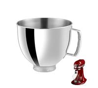 Spalivivre Stainless Steel Mixer Bowl Compatible with KitchenAid 4.5/5 QT Tilt-Head Mixer Dishwashable 5 Quart Mixing Kitchenaid Bowl with Handle, Kitchen Aid Accessories
