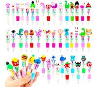 Spaluck 40 Pcs 4-in-1 Mini Cartoon Ballpoint Pens Multicolor Pen in One Cute Pens for Students Children Back to School Classroom Prizes Birthdays Gifts