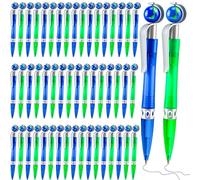 Spaluck 52 PCS Cute Earth Pens Bulk Retractable Globe Pens Earth Day Favor Earth Shape Ballpoint Pens Black Ink 1.0 mm for Student Kids School Office Decoration Supplies