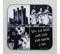 Spam A Lot - Inspired by Monty Python and the Holy Grail - Drinks Coaster - Hardboard - 9cm x 9cm - Gloss Finish