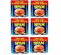 Spam Chopped Pork & Ham contains (12 cans) 6 x 2x200g (6 Pack Bundle) -Hormel Spam - Delicious and Versatile