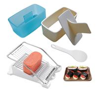 Spam Musubi Mold, 4 Pcs Musubi Maker Kit Spam Slicer Musubi Press Sushi Rice Onigiri Mold Set Egg Cutter for Luncheon Meat Hot Dog Cheese Strawberry Lunch Bento