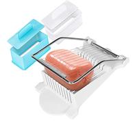 Spam Musubi Mold and Slicer Kit - Onigiri Maker, Egg Cutter for Boiled Eggs, Cheese, Strawberry, Apple, Luncheon Meat, Hot Dog Slicer - White