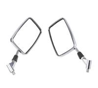 SPAMFAFGHQ 10mm Universal Rectangle Bike Electric Scooter Side Rear View Chrome Motorcycle Rearview Mirror For Vespa Etc