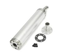 SPAMFAFGHQ 60X280mm Motorcycle Exhaust Muffler Pipe System For 2 Stroke 50-250CC Motorcycle Street Dirt Bike Pipe Silencer Racing(Silver)