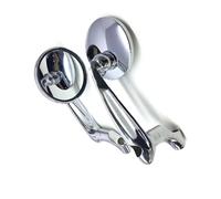 SPAMFAFGHQ 8/10MM Cafe Racer Motorcycle Rearview Mirror Universal For R For Nine T R1200GS S1000RR F800R S1000XR R1250GS F650GS G310R(Chrome)