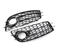 SPAMFAFGHQ For A4 B8 S-line S4 2009-2012 Fog Lamp Grill RS4 Style Front Bumper Lower Grille Fog Light Grill(BLACK)