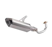 SPAMFAFGHQ For Aprilia For SRMAX300 SR MAX250 Full System Motorcycle Exhaust Escape Modified Front Link Pipe With Carbon Tip Muffler Slip On(Silver)