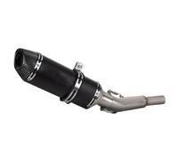 SPAMFAFGHQ For Bajaj For Pulsar NS200 NS 200 Motorcycle Exhaust Middle Link Pipe Racing Slip On Stainless Steel Elbow Tube With Muffler(BLACK)