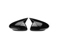 SPAMFAFGHQ For Hyundai For Elantra For Avante AD 2016-2020 Rearview Side Mirror Cover Wing Cap Exterior Door Rear View Case Trim Carbon Fiber Look(Gloss Black)