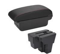 SPAMFAFGHQ For KIA For RIO Armrest Box For KIA For STONIC For KIA Rio Lx For Cerato Car Armrest Retrofit Part Storage Box Car Accessorie South America(B1 Black red 3USB)