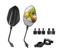 SPAMFAFGHQ For Suzuki SV 650 GSX-S1000 Etc 7/8" 22mm Clamp Universal Motorcycle Side Mirror M8 M10 Rear View Mirror Scooter Dirt Bike(With Mirror Holder)