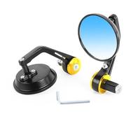 SPAMFAFGHQ For Vespa For Sprint For Primavera GTS GTV Motorcycle Rearview Mirrors Motorbike CNC Handlebar Round Side Rear View Mirrors(Yellow)