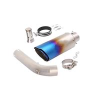 SPAMFAFGHQ For VOGE 900DS DS900X 2024-2025 Motorcycle Exhaust Mid Link Pipe 51mm Muffler Escape Stainless Steel Tip Removable DB Killer(Blue)