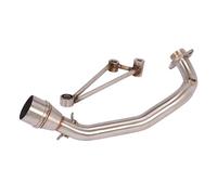 SPAMFAFGHQ For Y&amaha For Cygnus 125 Motorcycle Exhaust Front Connect Section Link Pipe Stainless Steel Tube Slip On Muffler Tips(Silver)