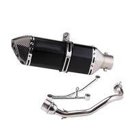 SPAMFAFGHQ For Y&amaha RS100 Motorcycle Exhaust Pipe Full System Front Link Pipe Stainless Steel Modification accessories(Style D)