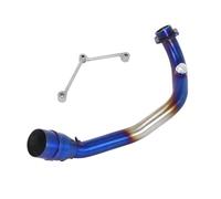 SPAMFAFGHQ Motorcycle Exhaust Header Escape Systems Front Link Pipe 51mm Muffler Slip On For Y&amaha BWS 125 For ZUMA 125 2002-2016 2017(Blue)