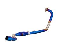 SPAMFAFGHQ Motorcycle Exhaust Header Pipe 51mm Escape Moto Catalyst Modified Slip On Exhaust For SUZUKI For GIXXER155 GSX150F SF155(Blue)
