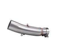 SPAMFAFGHQ Motorcycle Exhaust Middle Link Pipe Slip On 51mm Interface Stainless Escape Moto Tube For CB300R 2018 2019 2020 2021 2022 2023 2024(Silver)
