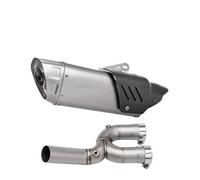 SPAMFAFGHQ Motorcycle Exhaust Muffle Middle Link Pipe Middle Section Exhaust System For YZF-R1 R1 2015 2016 2017 2018 2019 2020 2021 2022(Style A 430MM)