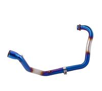 SPAMFAFGHQ Motorcycle Exhaust Muffler Escape Front Tube Middle Link Pipe For SUZUKI For GIXXER 250 SF250 Stainless Steel Modified Accessories(Blue)