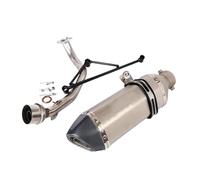 SPAMFAFGHQ Motorcycle Exhaust System Muffler Baffle Front Connection Link Pipe Stainless Steel For Y&amaha GY6 125cc 150cc(Style C)