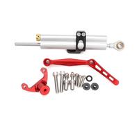 SPAMFAFGHQ Motorcycle Steering Stabilizer Damper Bracket Kit Mount Support For Ducati For Monster 950 937 2021 2022 2023(Silver+Red)
