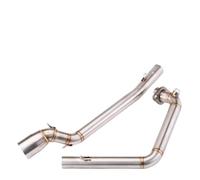 SPAMFAFGHQ Slip-on Exhaust Header Tube Modify For Suzuki GSXS150 GSXS125 GSXR150 GSXR125 2017-2021 Motorcycle Escape 51MM Interface Front Link Pipe(Silver)
