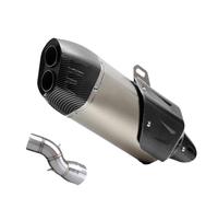 SPAMFAFGHQ Slip On For B&MW R1200GS R1200 GS For Adventure ADV Motorcycle Exhaust System Modified With Cover Double Hole Muffler Middle Pipe(Style F)