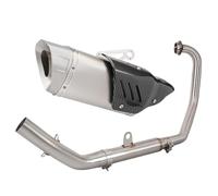 SPAMFAFGHQ Slip On For CFMoto NK 250 250NK NK250 300sr NK300 Motorcycle Exhaust System Escape Modified Front Middle Link Pipe(Silver)