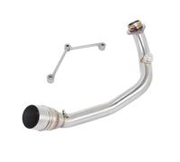 SPAMFAFGHQ Slip On For Y&amaha BWS 125 For ZUMA 125 2002-2016 2017 Motorcycle Exhaust Header Escape Systems Front Link Pipe 51mm Muffler(Silver)