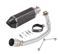 SPAMFAFGHQ Slip On For Y&amaha BWS 125 For ZUMA 125 2002-2017 Motorcycle Exhaust Escape Full Systems Front Middle Link Pipe Connection Muffler(Style D)
