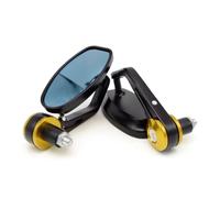 SPAMFAFGHQ Universal 7/8'' Motorcycle Bar End Side Rearview Mirror Bike Handlebar Rear View Mirrors For Keeway RKF 125 150 RKF 125cc RKF 150cc(Gold)